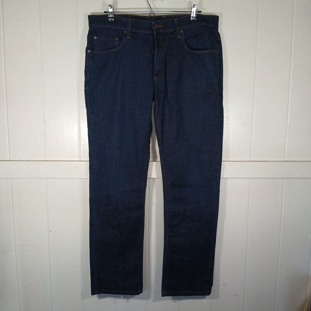 Mott & Bow Slim Jeans Mens 36x30 Dark Indigo Blue Stretch Denim NA-2862